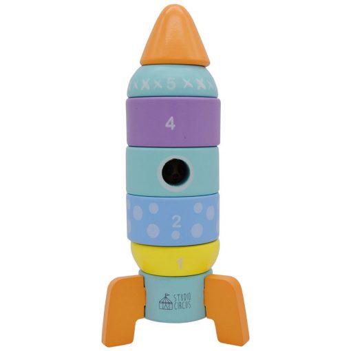 Rocket Tower Stacker Wooden Baby Toddler Toy Gift