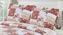 Load image into Gallery viewer, King Size Quilted Bedspread And Pillowshams Throw Over Rosie Patchwork Floral
