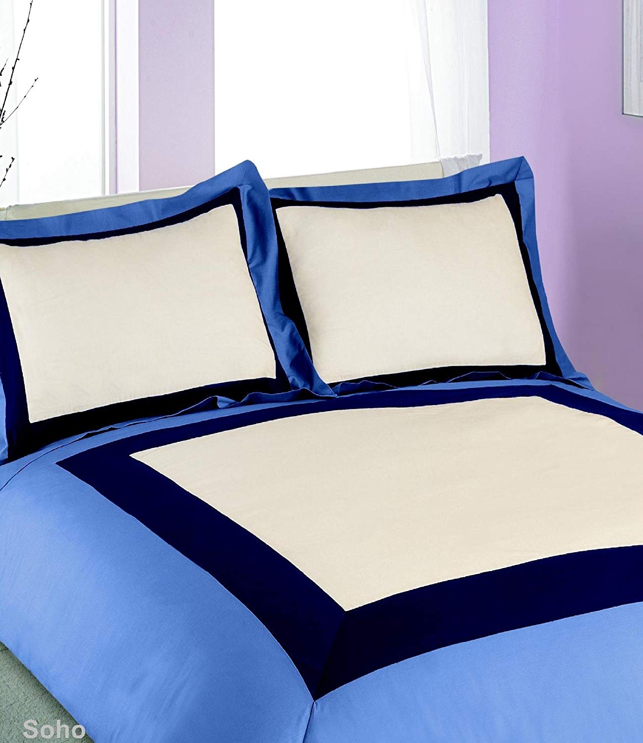 Double Bed Duvet Cover Set Soho Blue
