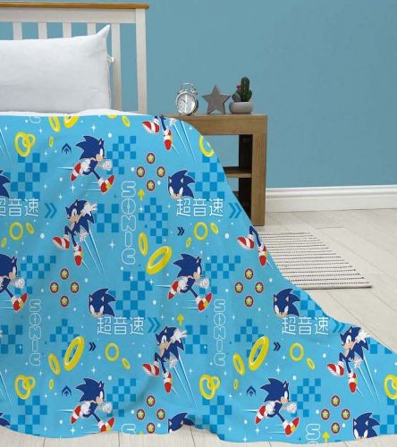 Sonic The Hedgehog Official Fleece Blanket Super Soft 150cm x 100cm