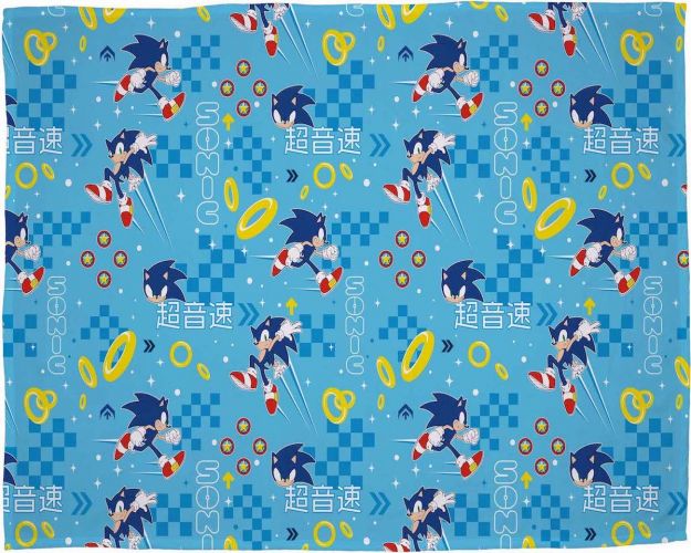 Sonic The Hedgehog Official Fleece Blanket Super Soft 150cm x 100cm