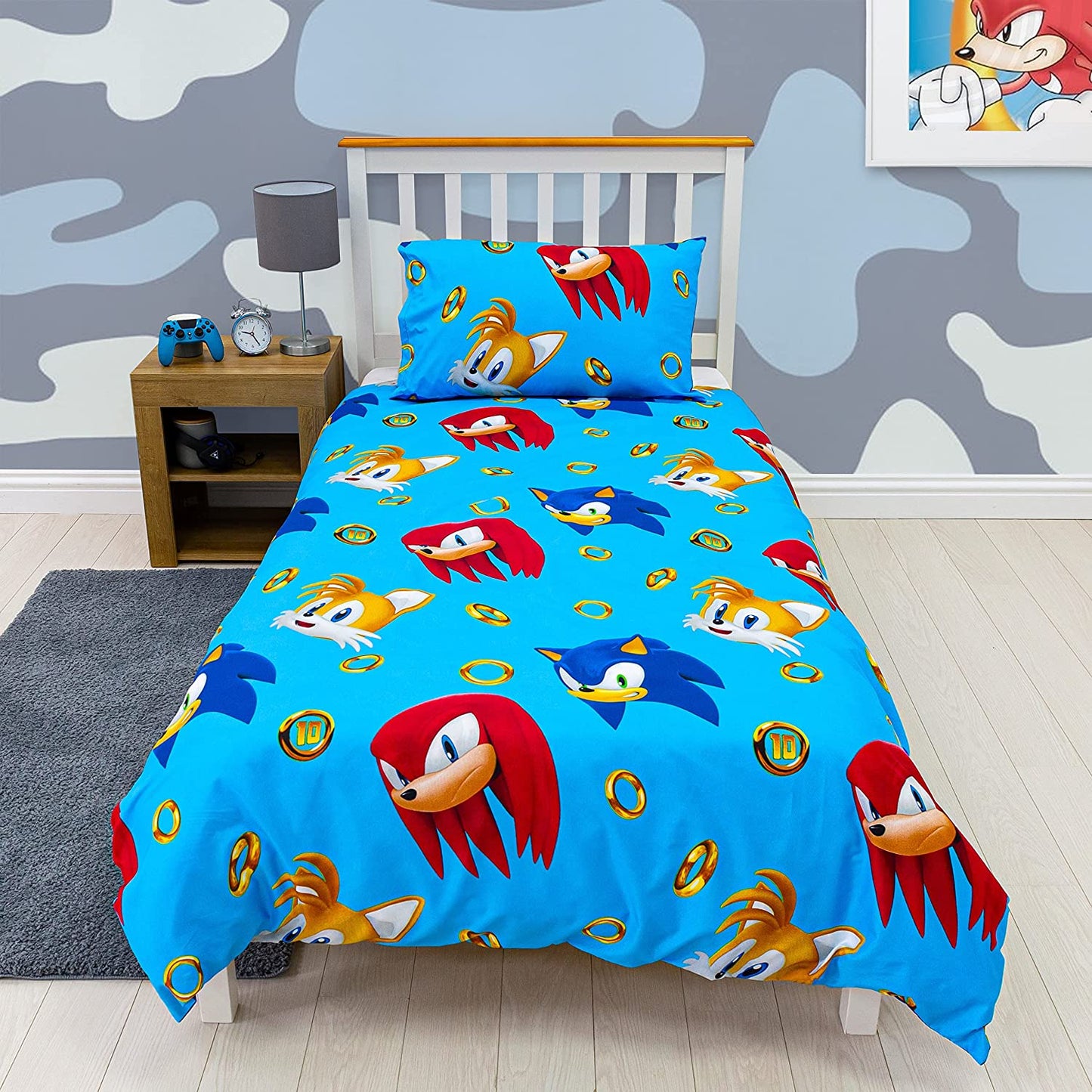 Single Bed Sonic The Hedgehog Speed Duvet Cover Set Reversible Bedding Set Sega