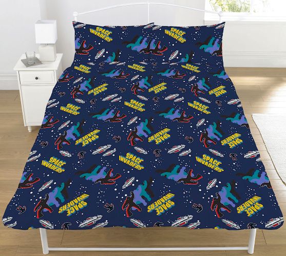 Double Bed Space Invaders Duvet Cover Set Vintage Game Bedding