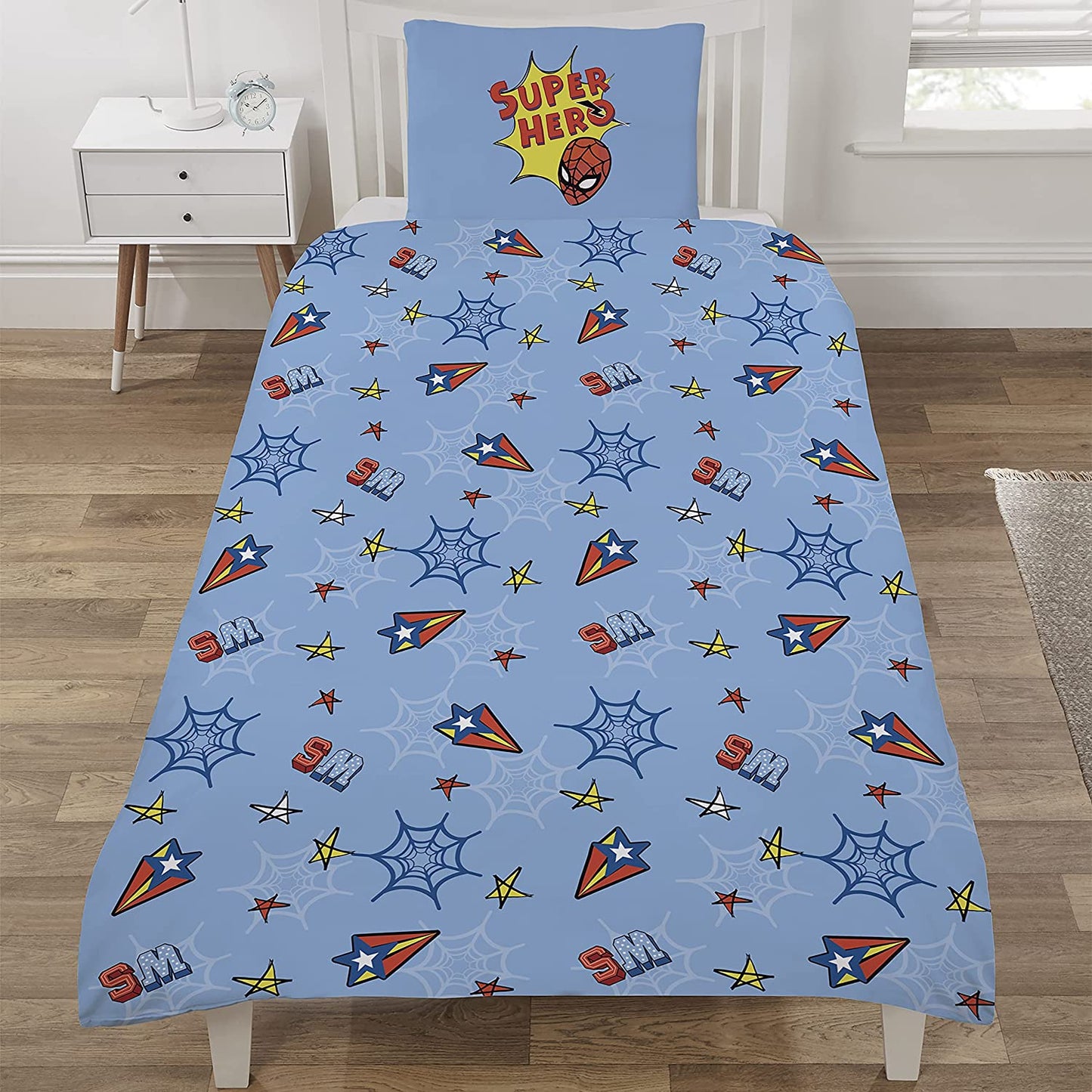 Single Bed Spider-Man Duvet Cover Set Reversible Bedding Set 100% Cotton