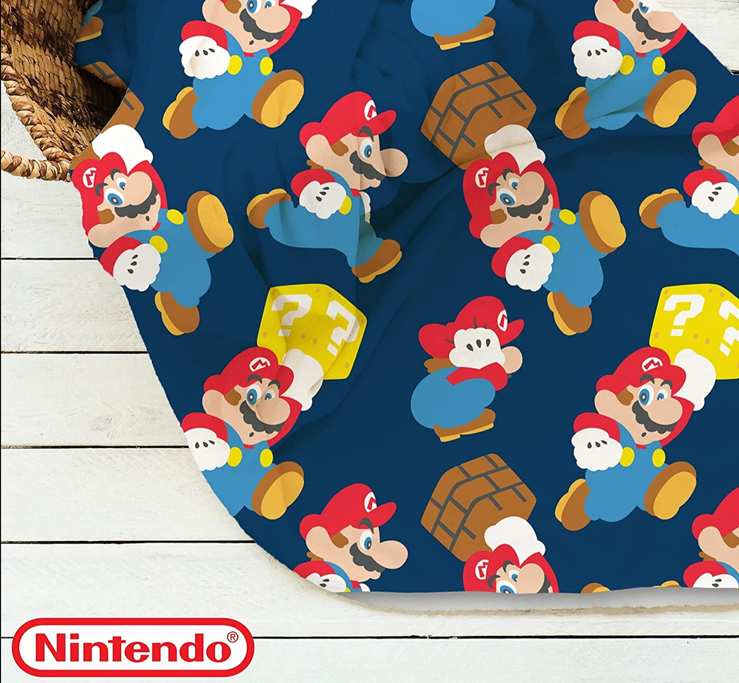 Nintendo Super Mario 'Rush' Fleece Blanket 100cm x 150cm Blue Winter Essential Gamers Character