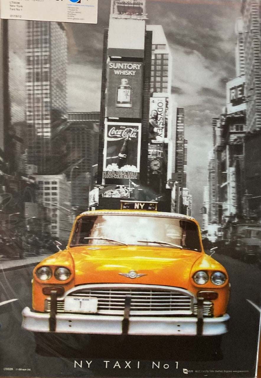 New York Yellow Cab Taxi 3D Poster Wall Decoration