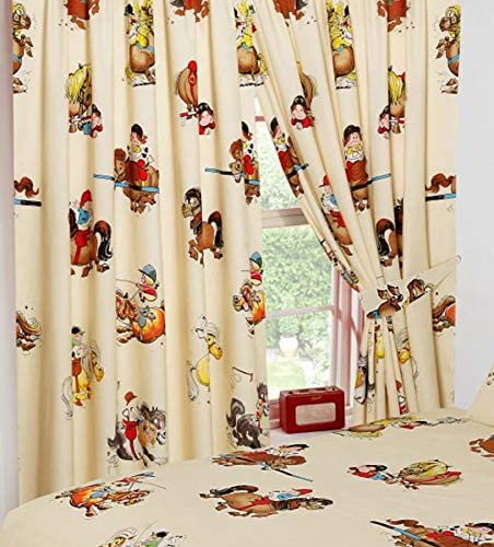 Thelwell Original 66" x 54" Pencil Pleat Curtains Vintage Character Curtains