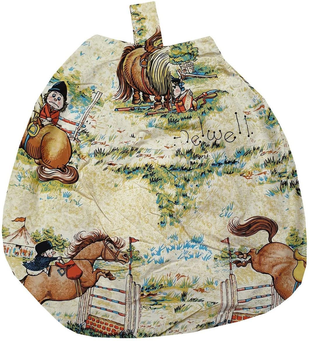 Thelwell Trophy Horses Cartoon Jumping Vintage Filled Bean Bag