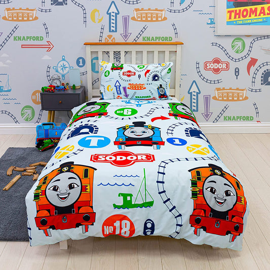 Single Bed Thomas The Tank Engine Signals Duvet Cover Set Character Bedding