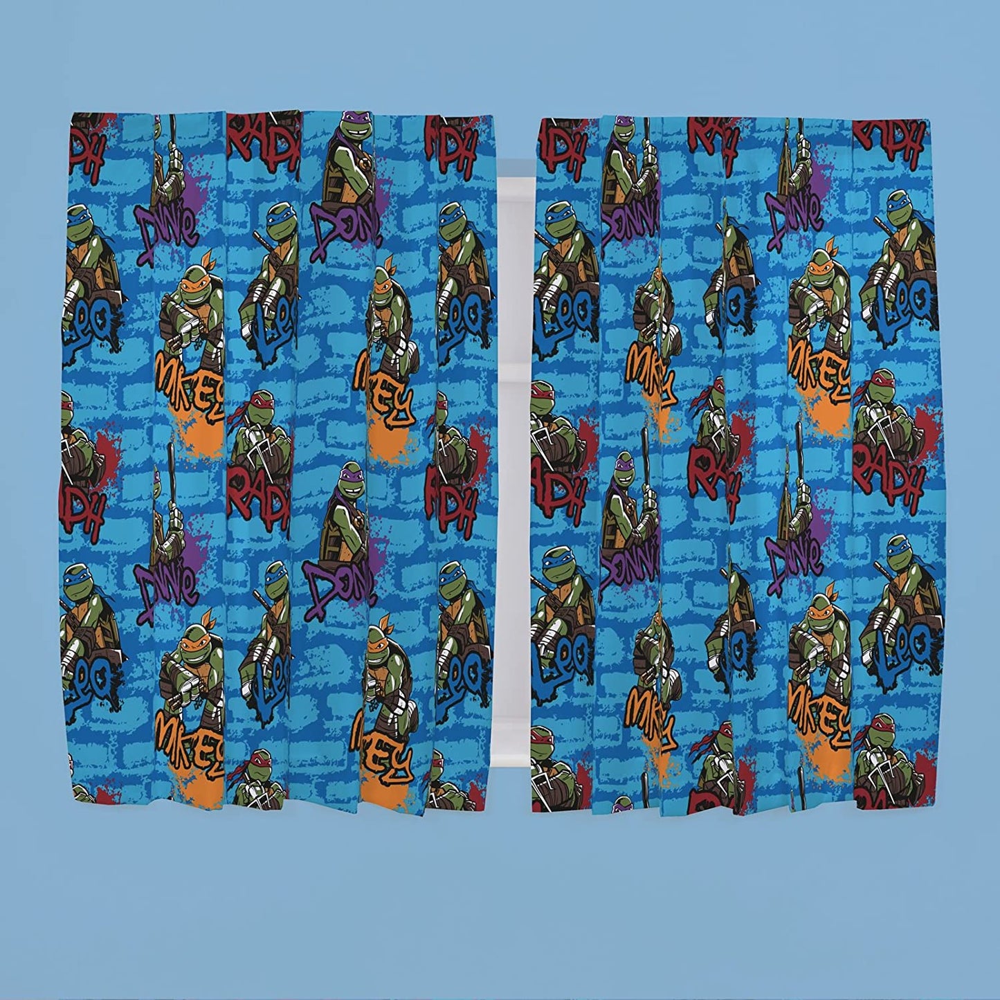 Teenage Mutant Ninja Turtles 'Urban' 66" x 54" Unlined Pencil Pleat Character Curtains