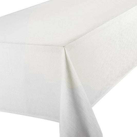 Linen Look White Tablecloth 70" x 108" Oblong Stylish Kitchen Table Dining Room