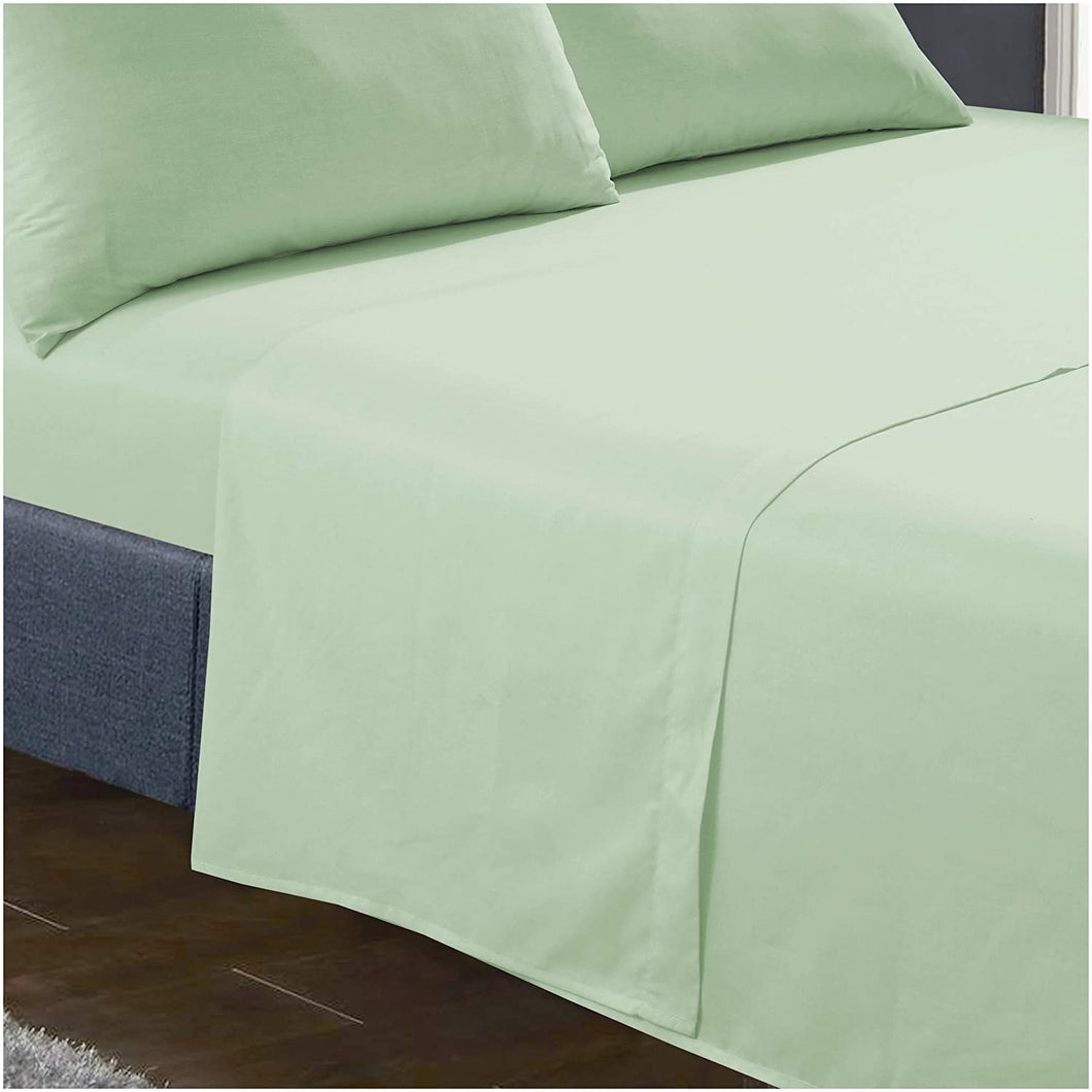 Flat Sheets Willow Green Polycotton Luxury