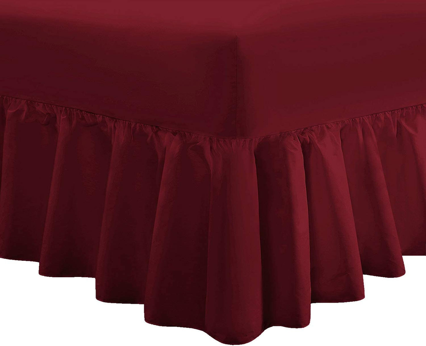 Fitted Valance Sheet Wine Polycotton
