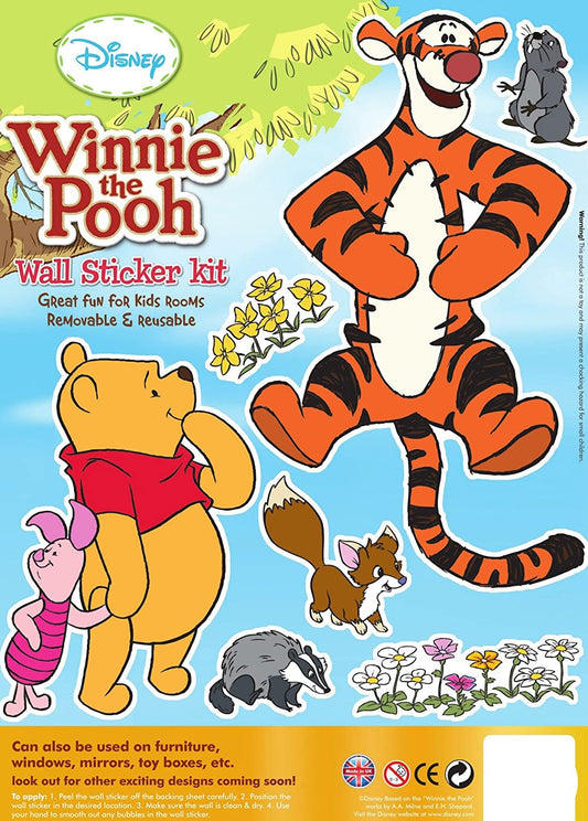 Disney Winnie The Pooh 3 Pack Wall Sticker Kit Character Winnie Eeyore Piglet Kangaroo Rabbit Owl